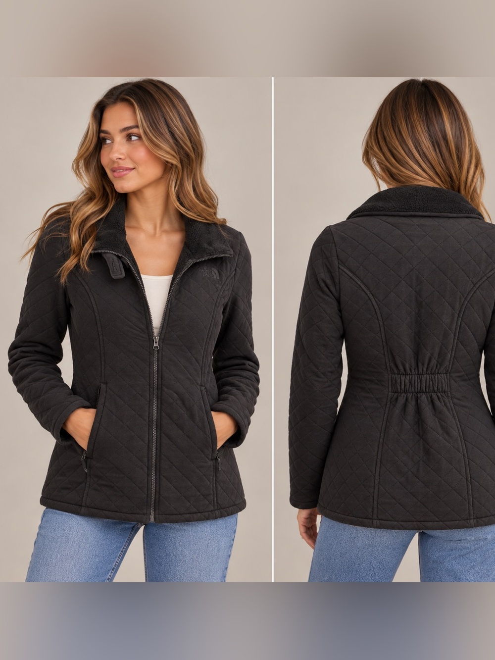 North face Quilted, fleece lined Black Women's Jacket